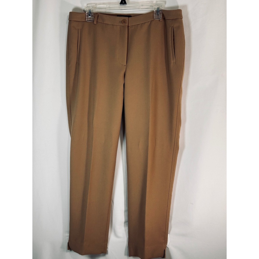 Talbots Hampshire Tan Straight Leg Tailored Dress Pants Trousers Sz 12